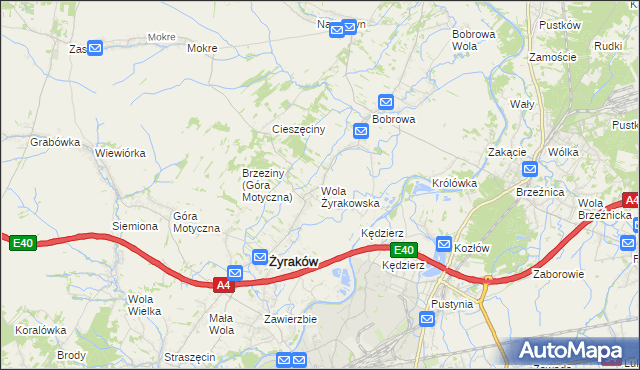 mapa Wola Żyrakowska, Wola Żyrakowska na mapie Targeo
