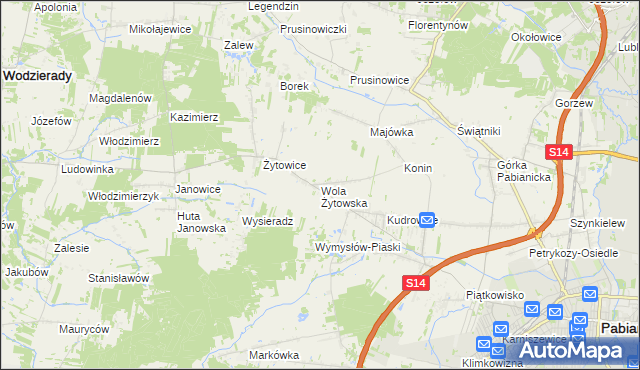mapa Wola Żytowska, Wola Żytowska na mapie Targeo