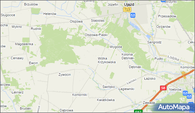 mapa Wólka Krzykowska, Wólka Krzykowska na mapie Targeo