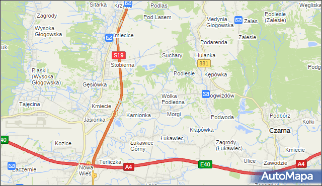 mapa Wólka Podleśna, Wólka Podleśna na mapie Targeo