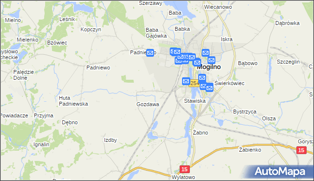 mapa Wyrobki gmina Mogilno, Wyrobki gmina Mogilno na mapie Targeo