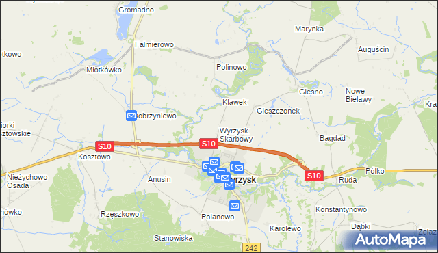 mapa Wyrzysk Skarbowy, Wyrzysk Skarbowy na mapie Targeo