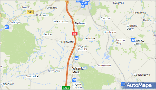 mapa Wysoki Kościół, Wysoki Kościół na mapie Targeo