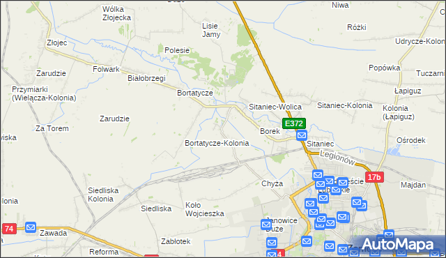 mapa Wysokie gmina Zamość, Wysokie gmina Zamość na mapie Targeo