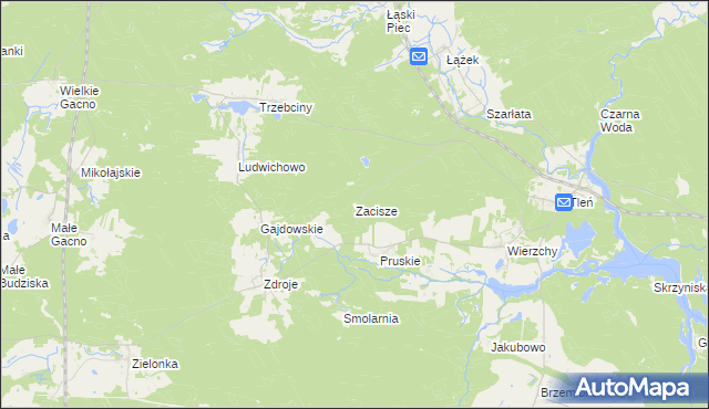 mapa Zacisze gmina Osie, Zacisze gmina Osie na mapie Targeo