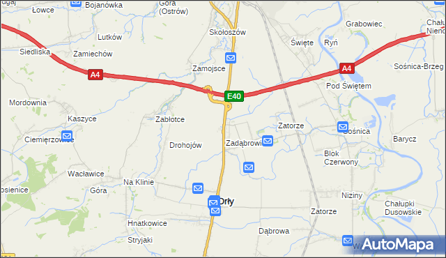 mapa Zadąbrowie gmina Radymno, Zadąbrowie gmina Radymno na mapie Targeo