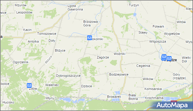 mapa Zagórze gmina Niegowa, Zagórze gmina Niegowa na mapie Targeo