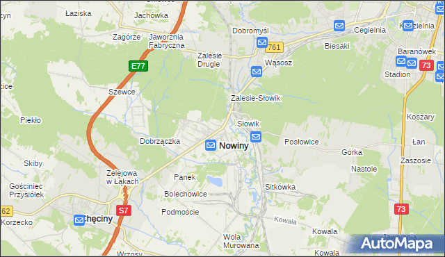 mapa Zagrody gmina Sitkówka-Nowiny, Zagrody gmina Sitkówka-Nowiny na mapie Targeo