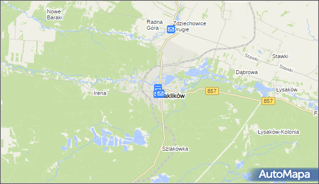 mapa Zaklików, Zaklików na mapie Targeo