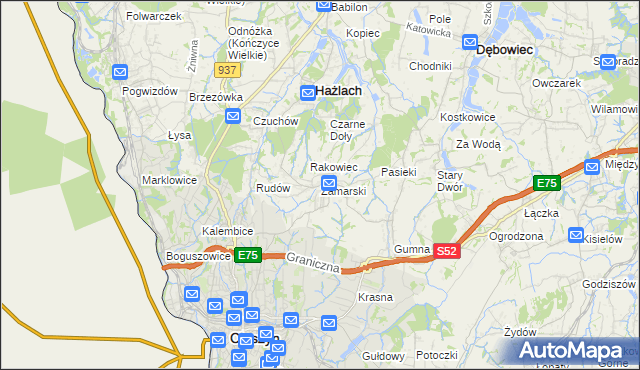 mapa Zamarski, Zamarski na mapie Targeo