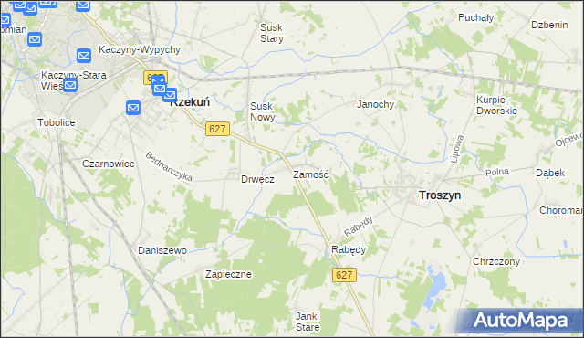 mapa Zamość gmina Troszyn, Zamość gmina Troszyn na mapie Targeo
