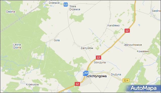 mapa Zamysłów, Zamysłów na mapie Targeo