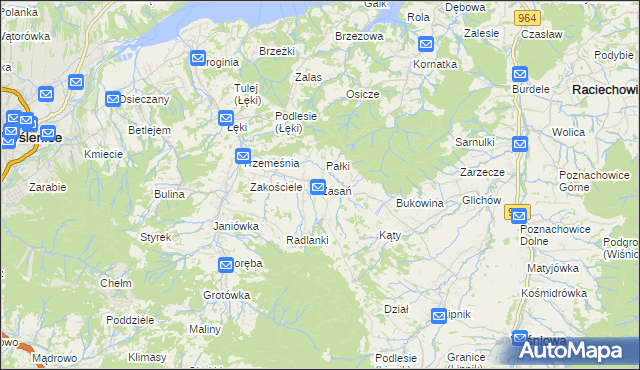 mapa Zasań, Zasań na mapie Targeo