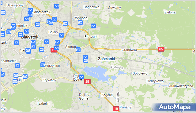mapa Zaścianki gmina Supraśl, Zaścianki gmina Supraśl na mapie Targeo