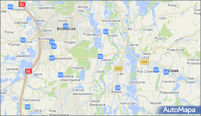 mapa Zasole, Zasole na mapie Targeo