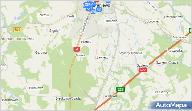 mapa Zawierz, Zawierz na mapie Targeo