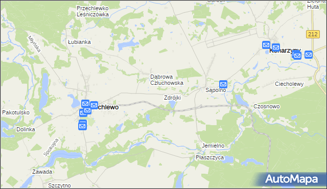 mapa Zdrójki gmina Przechlewo, Zdrójki gmina Przechlewo na mapie Targeo