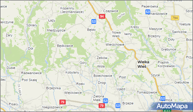 mapa Zelków, Zelków na mapie Targeo
