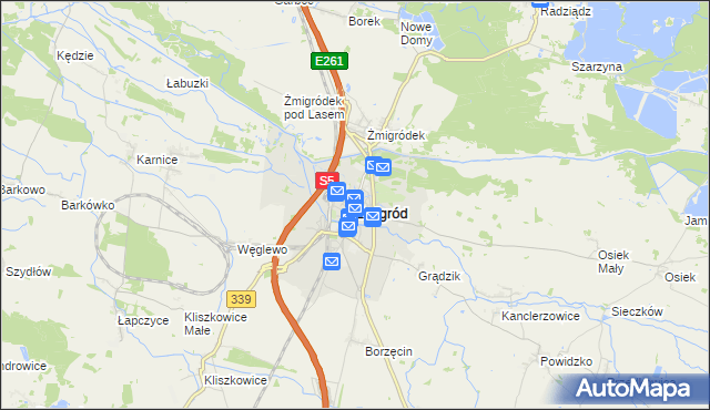 mapa Żmigród, Żmigród na mapie Targeo