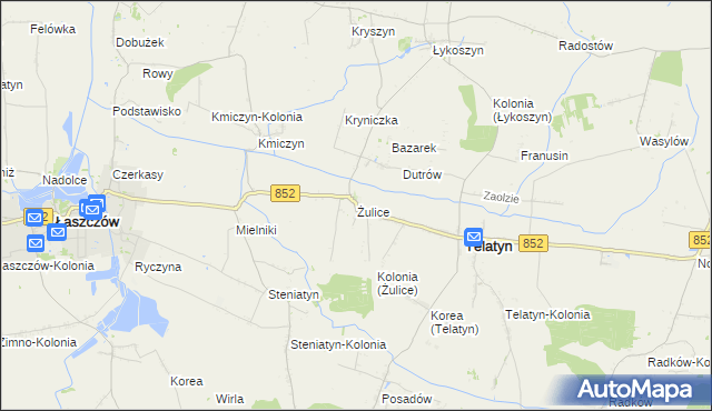 mapa Żulice, Żulice na mapie Targeo