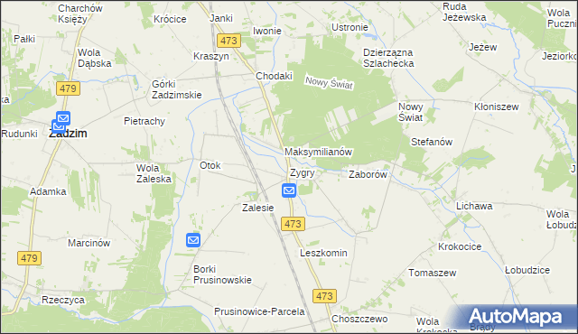 mapa Zygry, Zygry na mapie Targeo