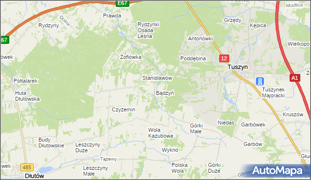 mapa Bądzyń, Bądzyń na mapie Targeo