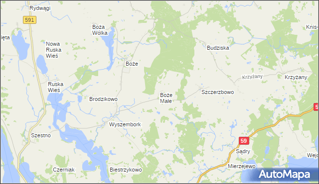 mapa Boże Małe, Boże Małe na mapie Targeo