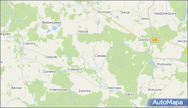 mapa Ciesław, Ciesław na mapie Targeo
