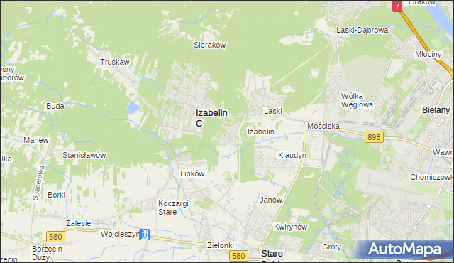 mapa Izabelin B, Izabelin B na mapie Targeo