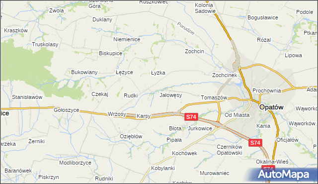 mapa Jałowęsy, Jałowęsy na mapie Targeo