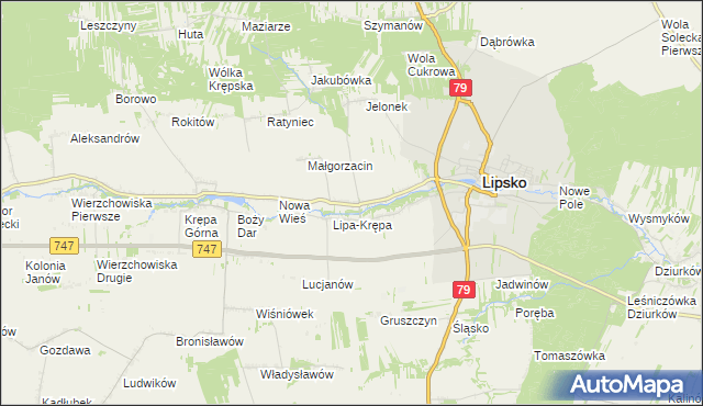 mapa Lipa-Miklas, Lipa-Miklas na mapie Targeo