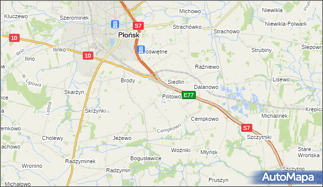 mapa Pilitowo, Pilitowo na mapie Targeo