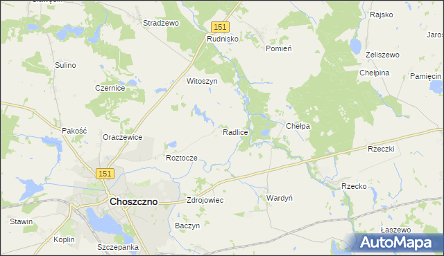 mapa Radlice, Radlice na mapie Targeo