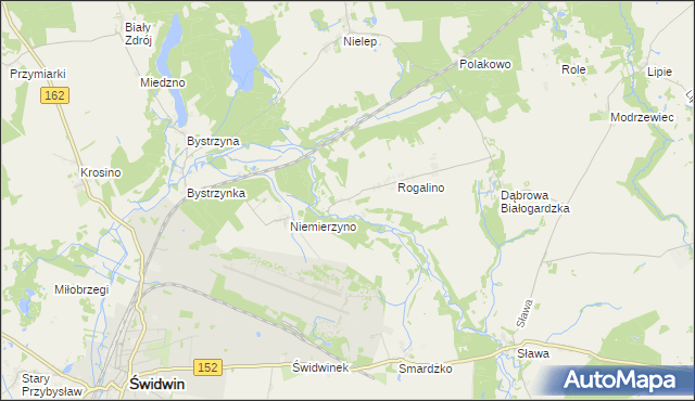 mapa Rogalinko, Rogalinko na mapie Targeo