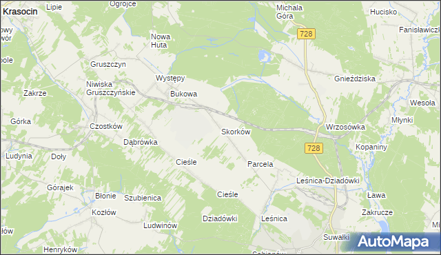 mapa Skorków, Skorków na mapie Targeo