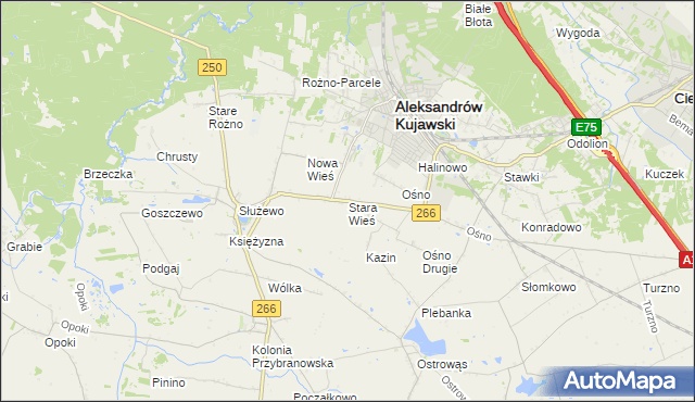 mapa Stara Wieś gmina Aleksandrów Kujawski, Stara Wieś gmina Aleksandrów Kujawski na mapie Targeo