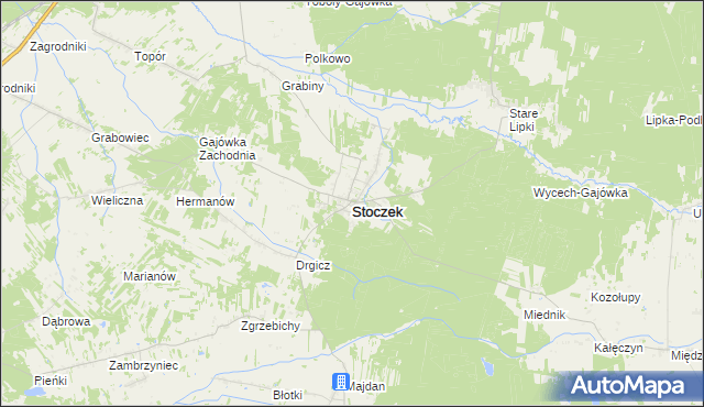 mapa Stoczek powiat węgrowski, Stoczek powiat węgrowski na mapie Targeo