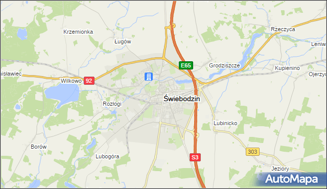 mapa Świebodzin, Świebodzin na mapie Targeo