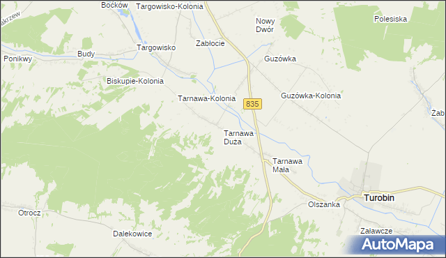 mapa Tarnawa Duża, Tarnawa Duża na mapie Targeo