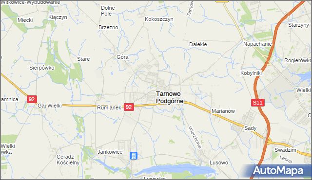 mapa Tarnowo Podgórne, Tarnowo Podgórne na mapie Targeo