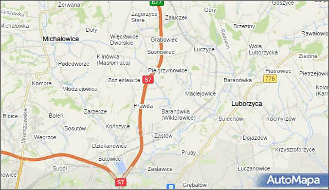 mapa Wiktorowice, Wiktorowice na mapie Targeo