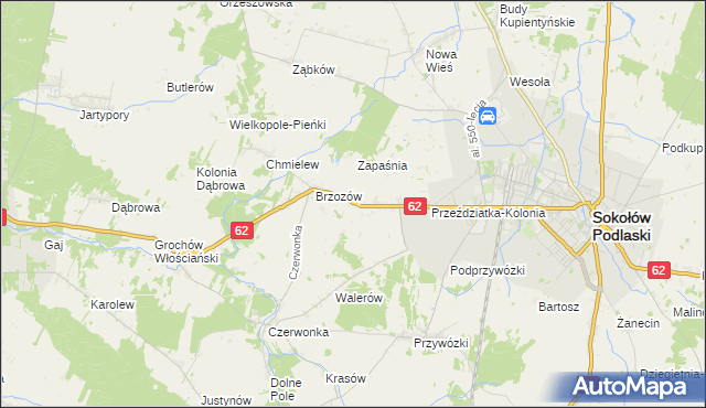 mapa Brzozów-Kolonia, Brzozów-Kolonia na mapie Targeo