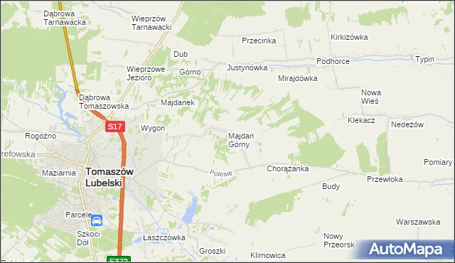 mapa Majdan Górny, Majdan Górny na mapie Targeo