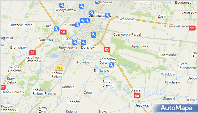 mapa Andrzejów Duranowski, Andrzejów Duranowski na mapie Targeo