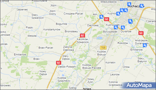 mapa Antoniew gmina Nowa Sucha, Antoniew gmina Nowa Sucha na mapie Targeo