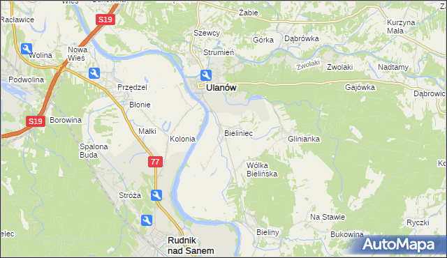 mapa Bieliniec, Bieliniec na mapie Targeo
