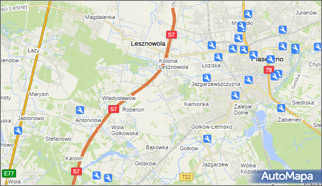 mapa Bobrowiec gmina Piaseczno, Bobrowiec gmina Piaseczno na mapie Targeo