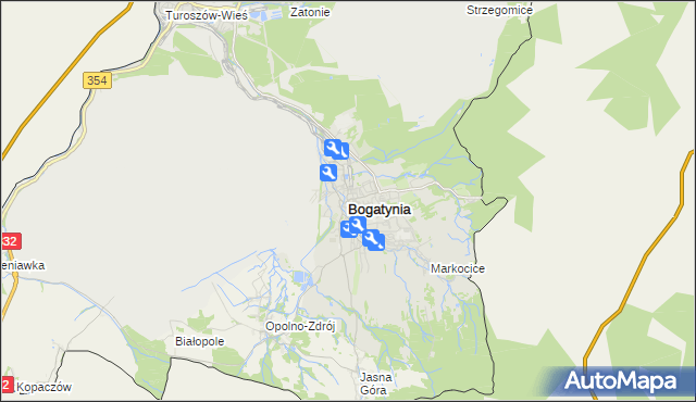 mapa Bogatynia, Bogatynia na mapie Targeo
