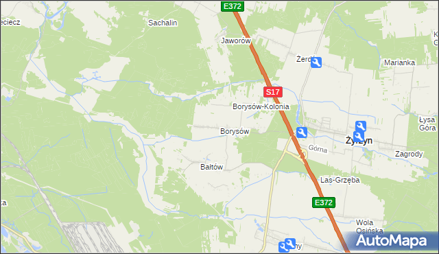 mapa Borysów, Borysów na mapie Targeo
