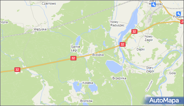 mapa Brzózka gmina Krosno Odrzańskie, Brzózka gmina Krosno Odrzańskie na mapie Targeo